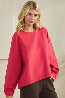 ETA 01/02/26- Women's Cotton Modal Loose Fit Pullover Crewneck Top