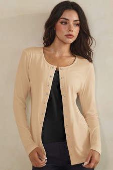 Pure Comfort LuxeAir Ribbed Long Sleeve Button Up Cardigan style 4