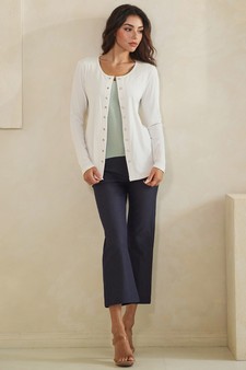 Pure Comfort LuxeAir Ribbed Long Sleeve Button Up Cardigan style 5