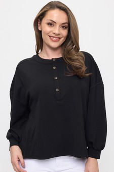 Women's Soft Modal Henley Long Sleeve Top style 4