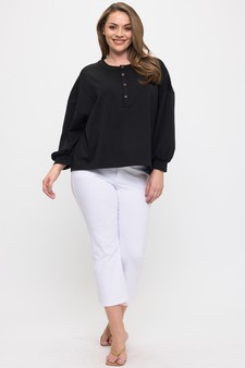Women's Soft Modal Henley Long Sleeve Top style 5