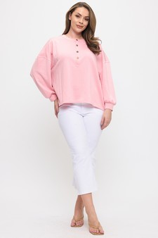Women's Soft Modal Henley Long Sleeve Top style 5