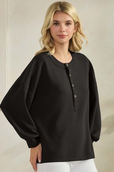 ETA 01/08/26 - Women's Sofie Soft Modal Henley Long Sleeve Top style 3