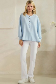 ETA 12/27/25 - Women's Sofie Soft Modal Henley Long Sleeve Top style 5