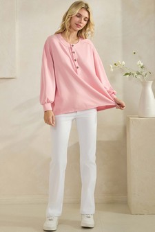 ETA 01/01/26 - Women's Sofie Soft Modal Henley Long Sleeve Top style 5