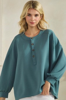 ETA 12/25/25 - Women's Sofie Soft Modal Henley Long Sleeve Top style 4