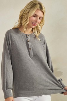 ETA 12/11/25 - Women's Soft Form Ribbed Henley Long Sleeve Top