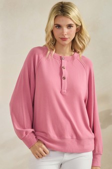 ETA 12/11/25 - Women's Soft Form Ribbed Henley Long Sleeve Top