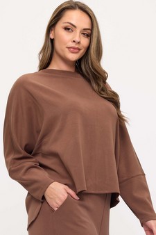 Women's Sofie Soft Relaxed Dolman Sleeve Crew Neck Top style 3