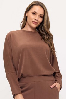 Women's Sofie Soft Relaxed Dolman Sleeve Crew Neck Top style 4