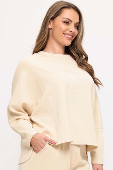 Women's Sofie Soft Relaxed Dolman Sleeve Crew Neck Top style 3