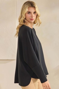 Women's Sofie Soft Relaxed Dolman Sleeve Crew Neck Top style 3