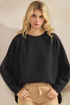 Women's Sofie Soft Relaxed Dolman Sleeve Crew Neck Top style 4