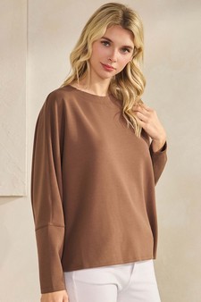 Women's Sofie Soft Relaxed Dolman Sleeve Crew Neck Top style 3