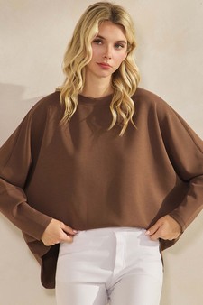 Women's Sofie Soft Relaxed Dolman Sleeve Crew Neck Top style 4