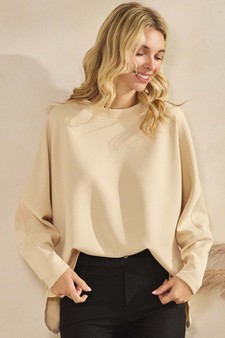 Women's Sofie Soft Relaxed Dolman Sleeve Crew Neck Top style 4
