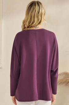 Women's Sofie Soft Relaxed Dolman Sleeve Crew Neck Top style 2