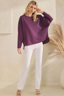 Women's Sofie Soft Relaxed Dolman Sleeve Crew Neck Top style 5