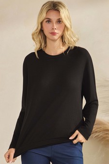 ETA 10/17/25 Women's Pure Comfort Loose Fit Ribbed Long Sleeve Top style 4