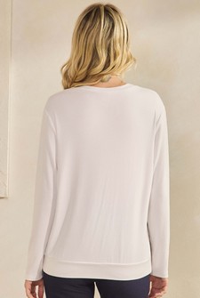Women's Pure Comfort Loose Fit Ribbed Long Sleeve Top style 2