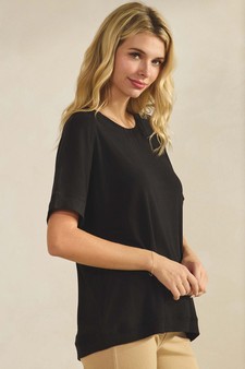 ETA 01/29/26 - Women's Everyday Soft Ribbed Loose Fit Short Sleeve Top style 3