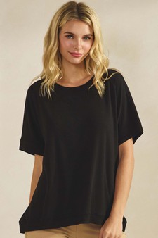 ETA 01/29/26 - Women's Everyday Soft Ribbed Loose Fit Short Sleeve Top style 4