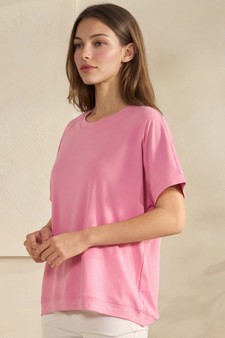 ETA 01/29/26 - Women's Everyday Soft Ribbed Loose Fit Short Sleeve Top style 3