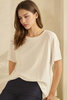 ETA 01/30/26 - Women's Everyday Soft Ribbed Loose Fit Short Sleeve Top style 4