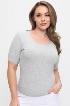 Women's Pure Comfort Modern Mid Sleeve Ribbed Fitted Top