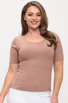 Women's Pure Comfort Modern Mid Sleeve Ribbed Fitted Top style 4