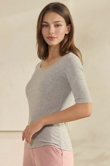 ETA 01/23/26 - Women's Pure Comfort Modern Mid Sleeve Ribbed Fitted Top style 3