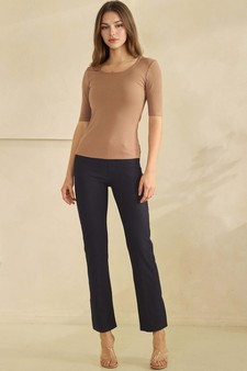 ETA 01/23/26 - Women's Pure Comfort Modern Mid Sleeve Ribbed Fitted Top style 5