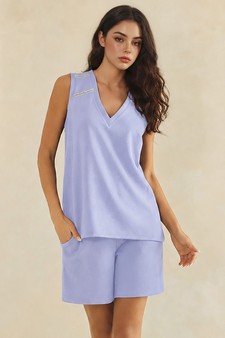 Lightweight Modal Scuba V-Neck Tank & Short Set