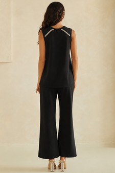 ETA 05/29/26 - Lightweight Modal Scuba V-Neck Tank & Wide Leg Pant Set style 2