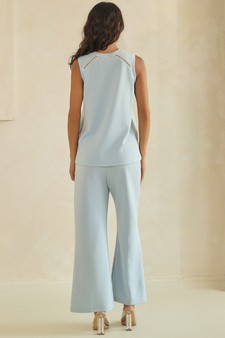 ETA 05/28/26 - Lightweight Modal Scuba V-Neck Tank & Wide Leg Pant Set style 2
