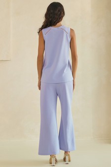 ETA 05/28/26 - Lightweight Modal Scuba V-Neck Tank & Wide Leg Pant Set style 2