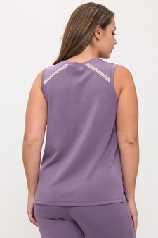 Relaxed V-Neck Lightweight Modal Scuba Sleeveless Top style 2