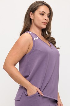 Relaxed V-Neck Lightweight Modal Scuba Sleeveless Top style 3
