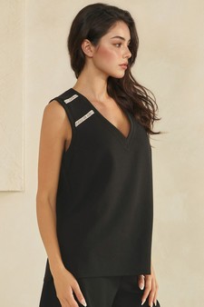 ETA 05/29/26 - Relaxed V-Neck Lightweight Modal Scuba Sleeveless Top style 3