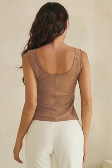 ETA 06/04/26 - Ribbed Scoop Neck Button Front Tank Top style 2