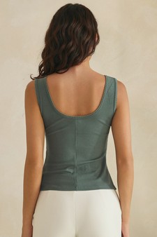 ETA 05/28/26 - Ribbed Scoop Neck Button Front Tank Top style 2