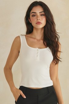 ETA 06/04/26 - Ribbed Scoop Neck Button Front Tank Top style 4