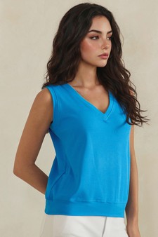 ETA 04/03/26 - LuxeAir Ribbed Relaxed V-Neck Tank Top style 3
