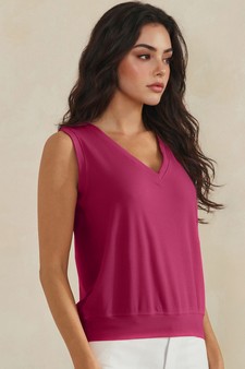 ETA 07/10/26 - LuxeAir Ribbed Relaxed V-Neck Tank Top style 3