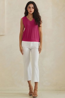 ETA 07/10/26 - LuxeAir Ribbed Relaxed V-Neck Tank Top style 5