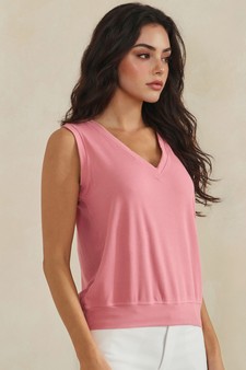 ETA 04/03/26 - LuxeAir Ribbed Relaxed V-Neck Tank Top style 3