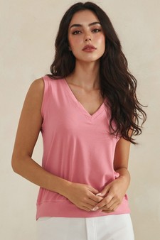 ETA 04/03/26 - LuxeAir Ribbed Relaxed V-Neck Tank Top style 4