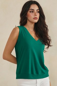 ETA 07/09/26 - LuxeAir Ribbed Relaxed V-Neck Tank Top style 3