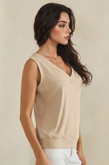 ETA 04/02/26 - LuxeAir Ribbed Relaxed V-Neck Tank Top style 3