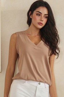 ETA 04/03/26 - LuxeAir Ribbed Relaxed V-Neck Tank Top style 4